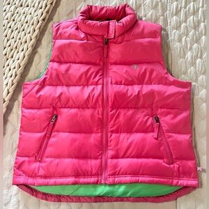Duck Head | Pink and Lime Puffer Vest XL